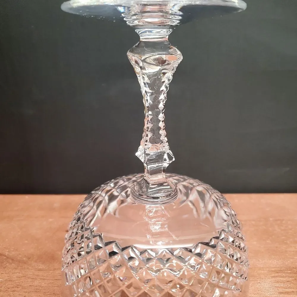 Vintage PARMA by Josair Diamond Cut Stemware Champagne Sherbet Glasses